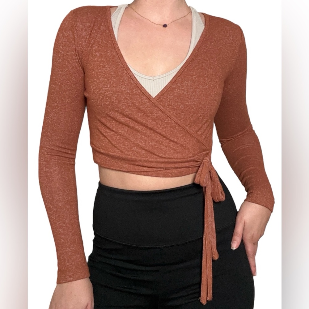 Forever 21 Terracotta Wrap Crop Top